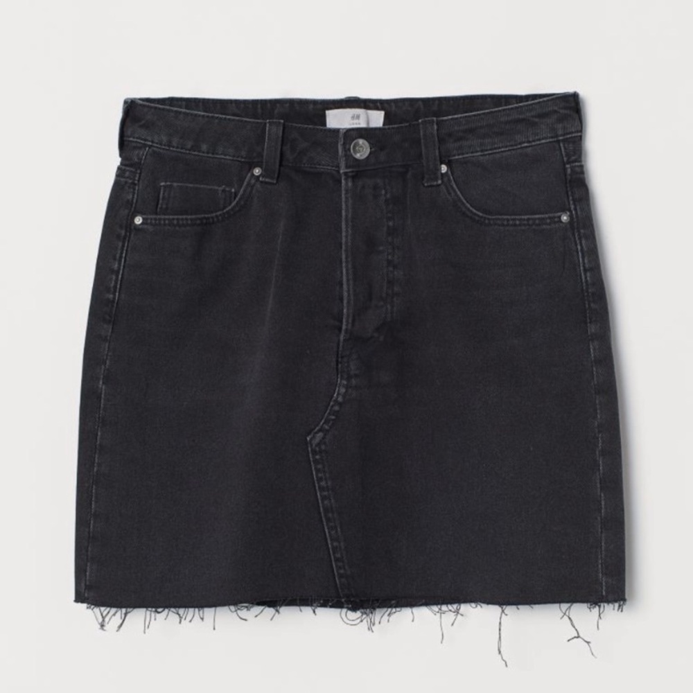 H&M Black Denim Skirt